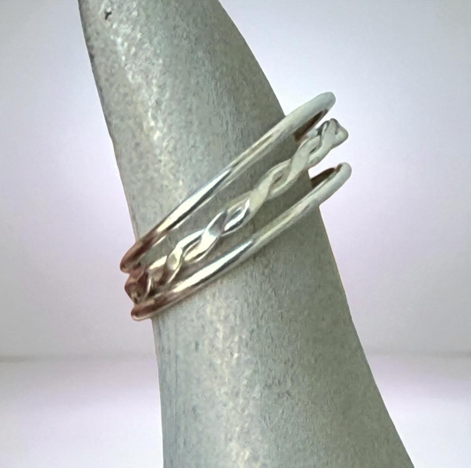 Gold Filled Toe Rings Set - Braid Stack Design