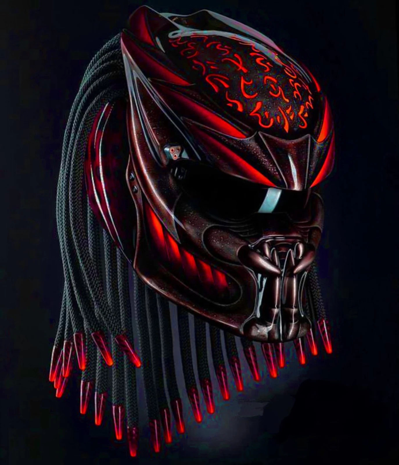 PREDATOR MOTORCYCLE HELMET FIRE STYLE ( DOT & ECE CERTIFIED )