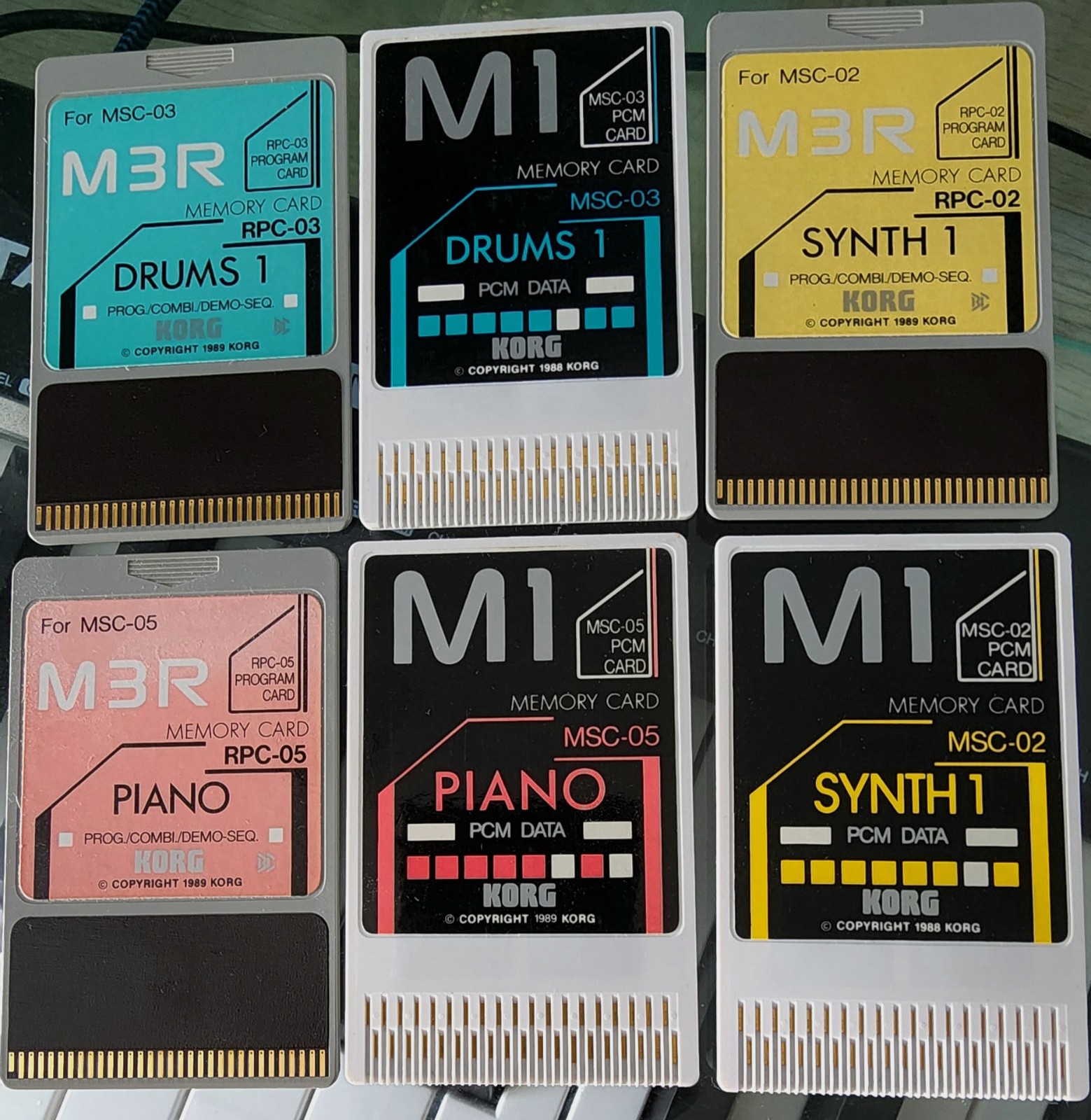 6 KORG  M1 & M3R pcm data Cards