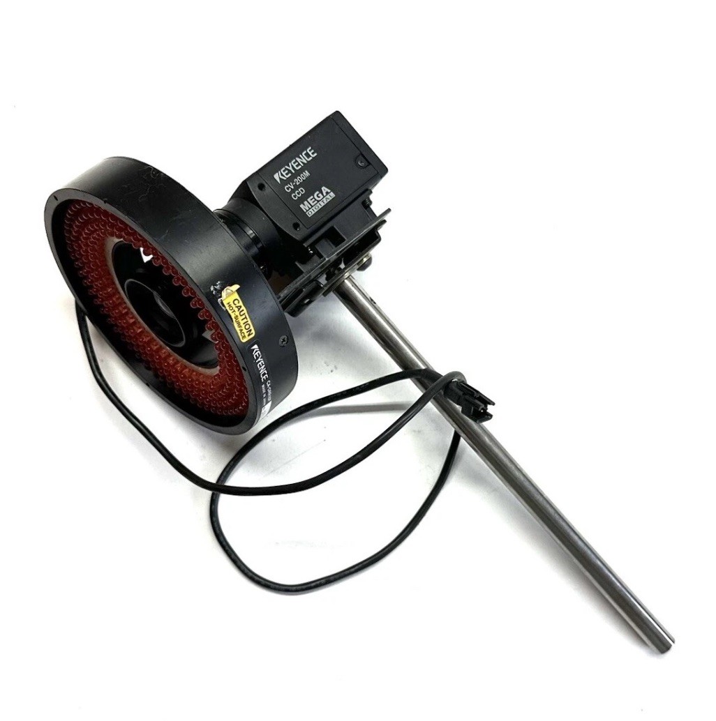 Nice Keyence CV-200M Industrial Camera W/ CA-DRR10F Red Ring Light