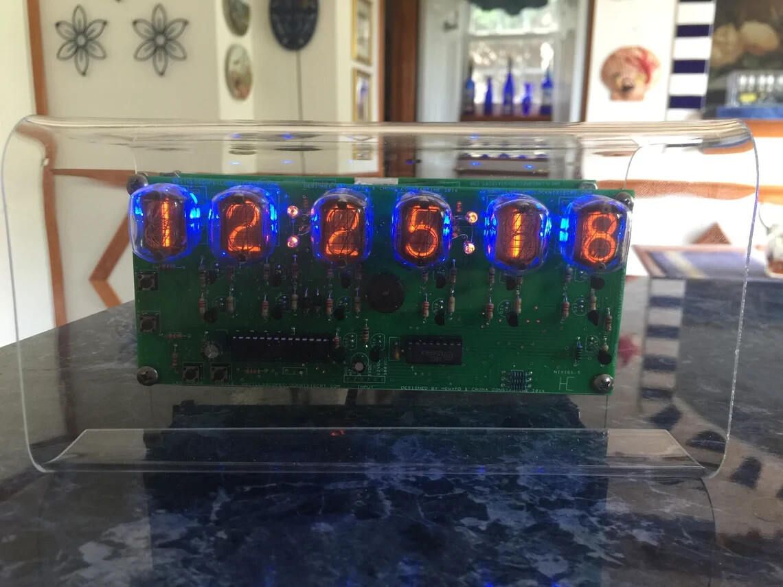 Homemade 6-digit Nixie clock RGB led backlighting GPS connection