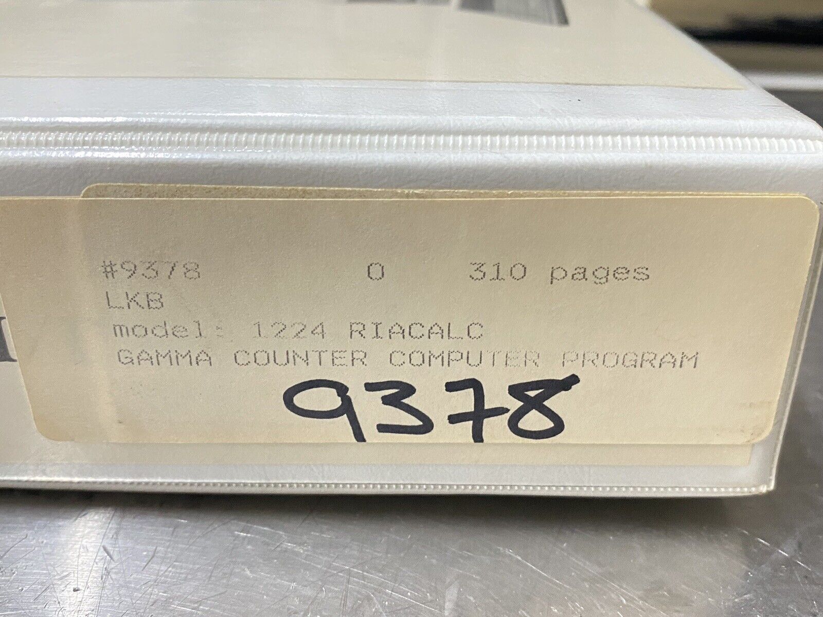LKB 1224 RiaCalc LM/DM Ria Lab & Data Management Program - Users Guide / Manual