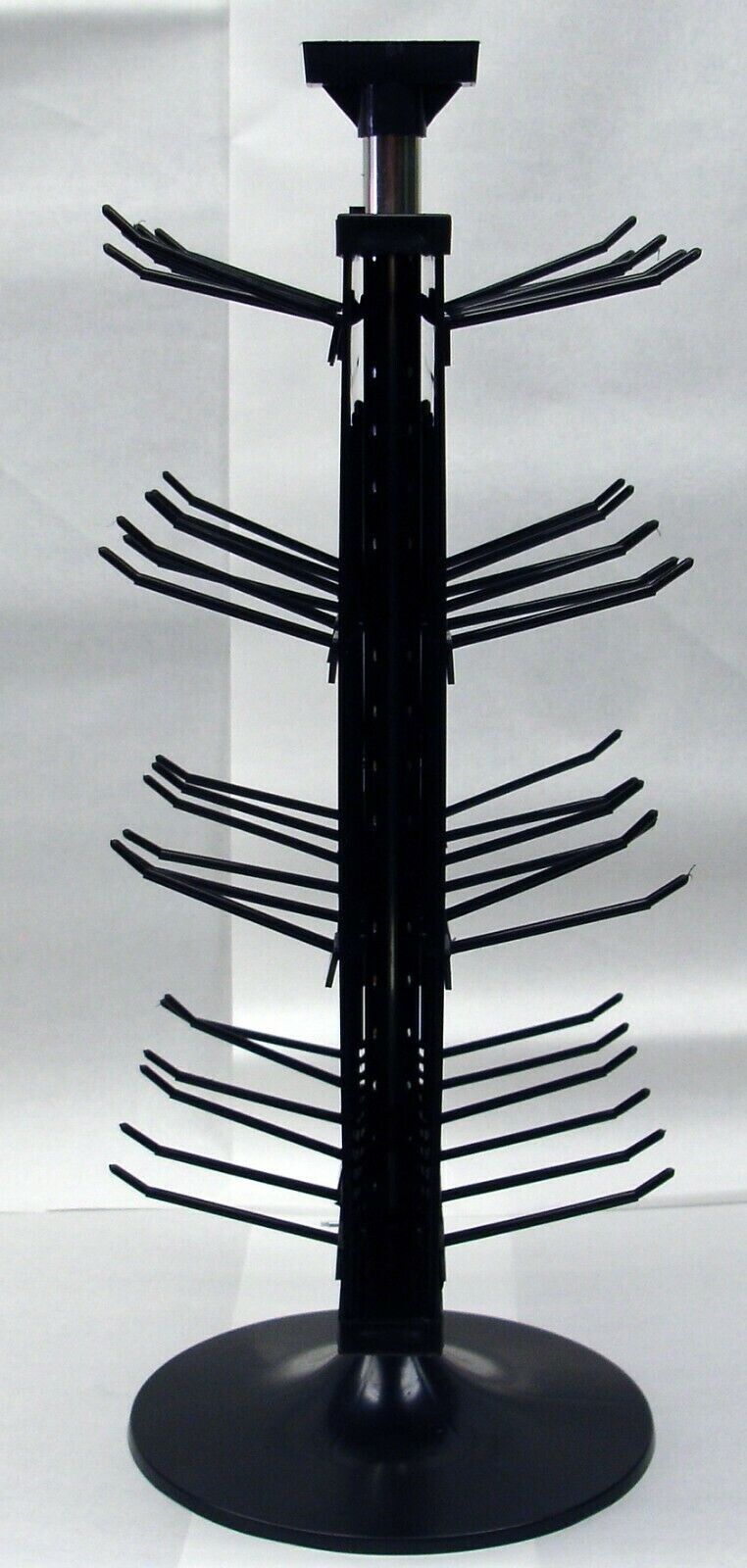 2 Sided Black Counter Top Peg Board Spinner Rack Display Hooks Included