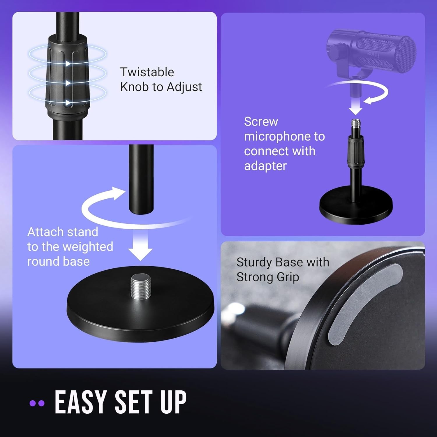 FIFINE BS1 Heavy Duty Desktop Microphone Stand Black