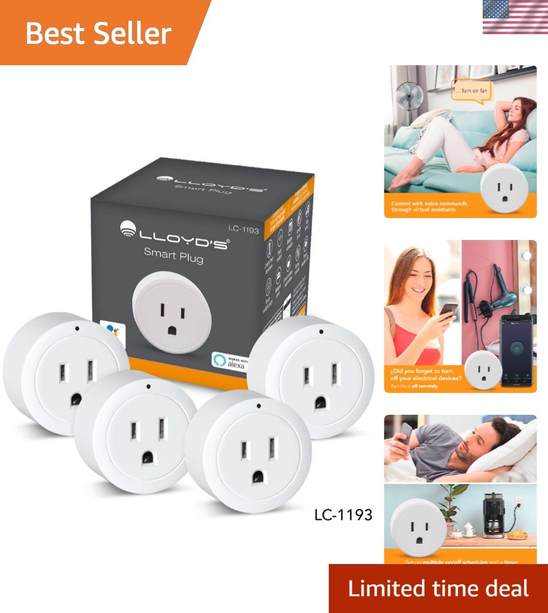 Simplify Living: 4-Pack WiFi Smart Plugs with App Control & Voice Activation