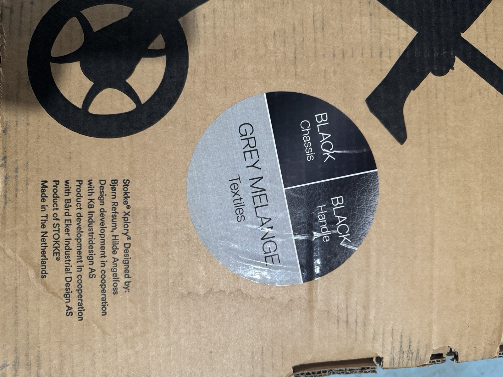Stokke Xplory Stroller Black Chassis Ans Grey Melange Textiles