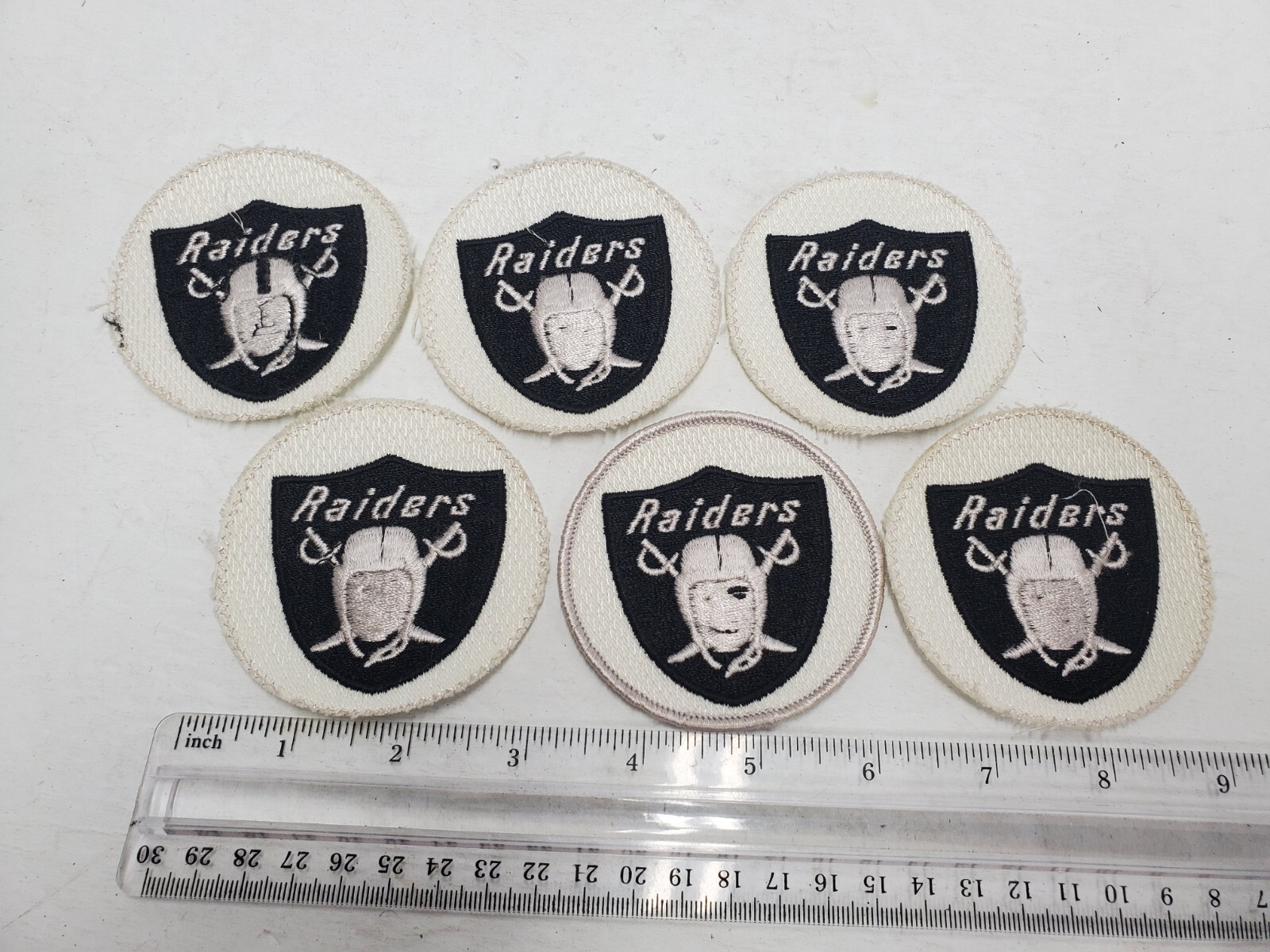6x LA RAIDERS Patch 1970's 3" Inch NFL Football Logo Vintage Unfinished LotC
