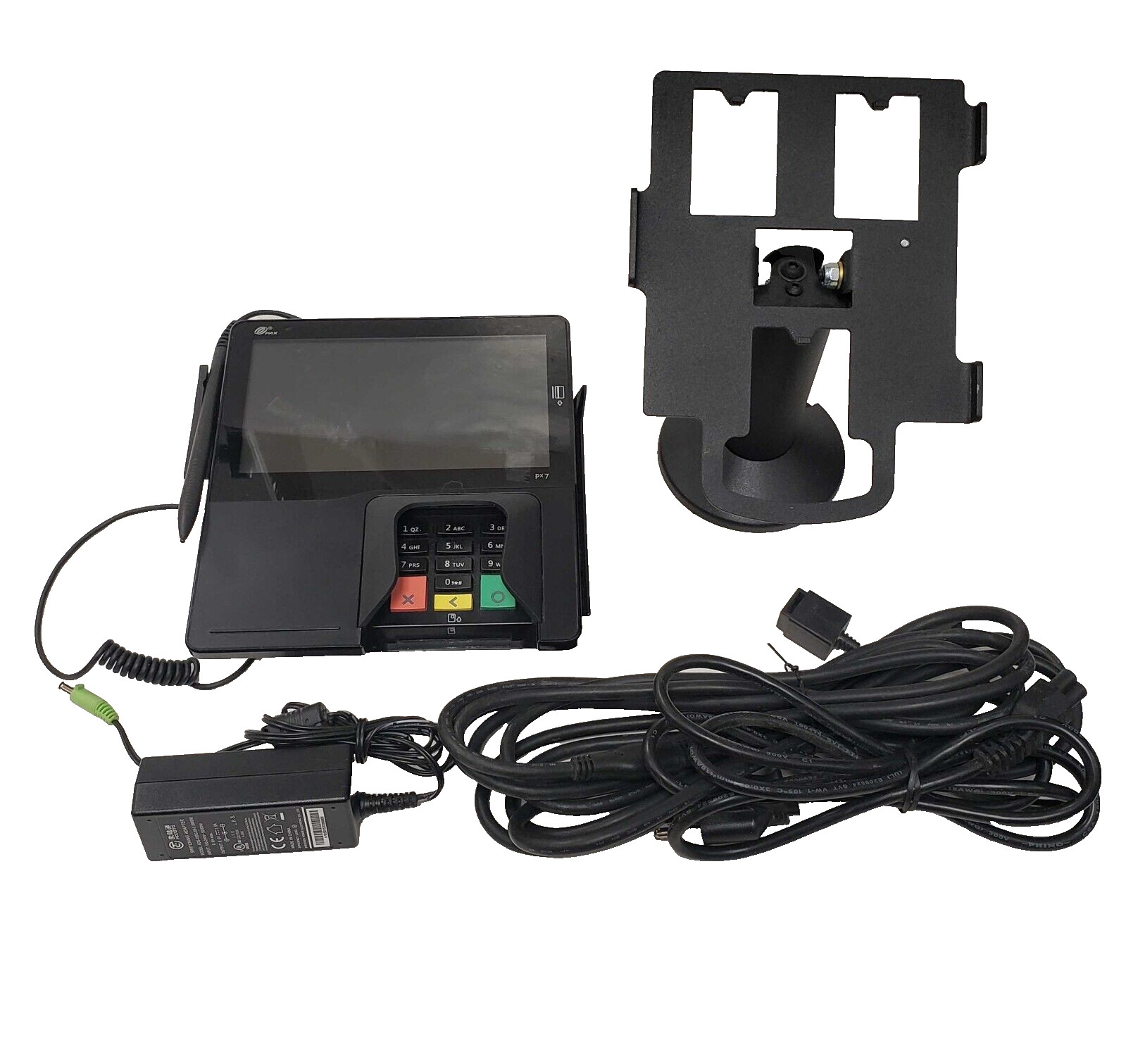 PAX PX7 Credit Card Pin Terminal Signature Pad Point of Sale w/ Stand and Cables