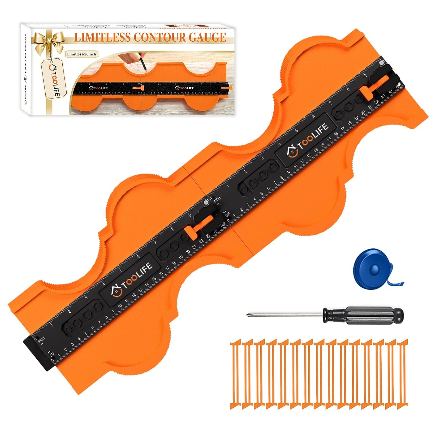 Connectable Contour Gauge 20 Inch with Lock, Profile Gauge Shape Duplica