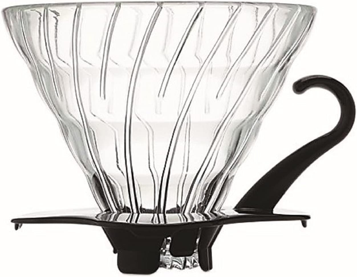 V60 Glass Coffee Dripper, Size 02, Black