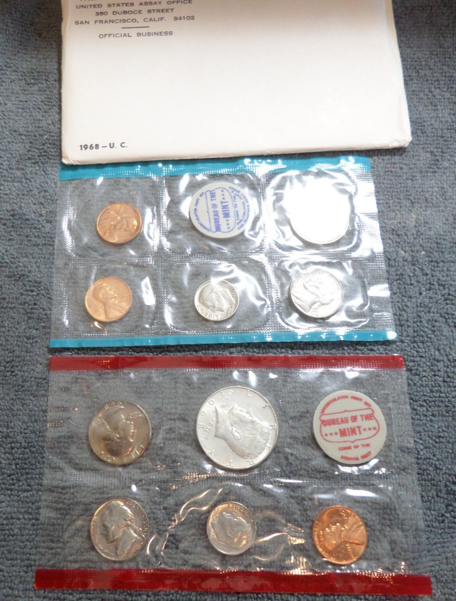 1968 United States Mint Uncirculated Set Total 10 Coins