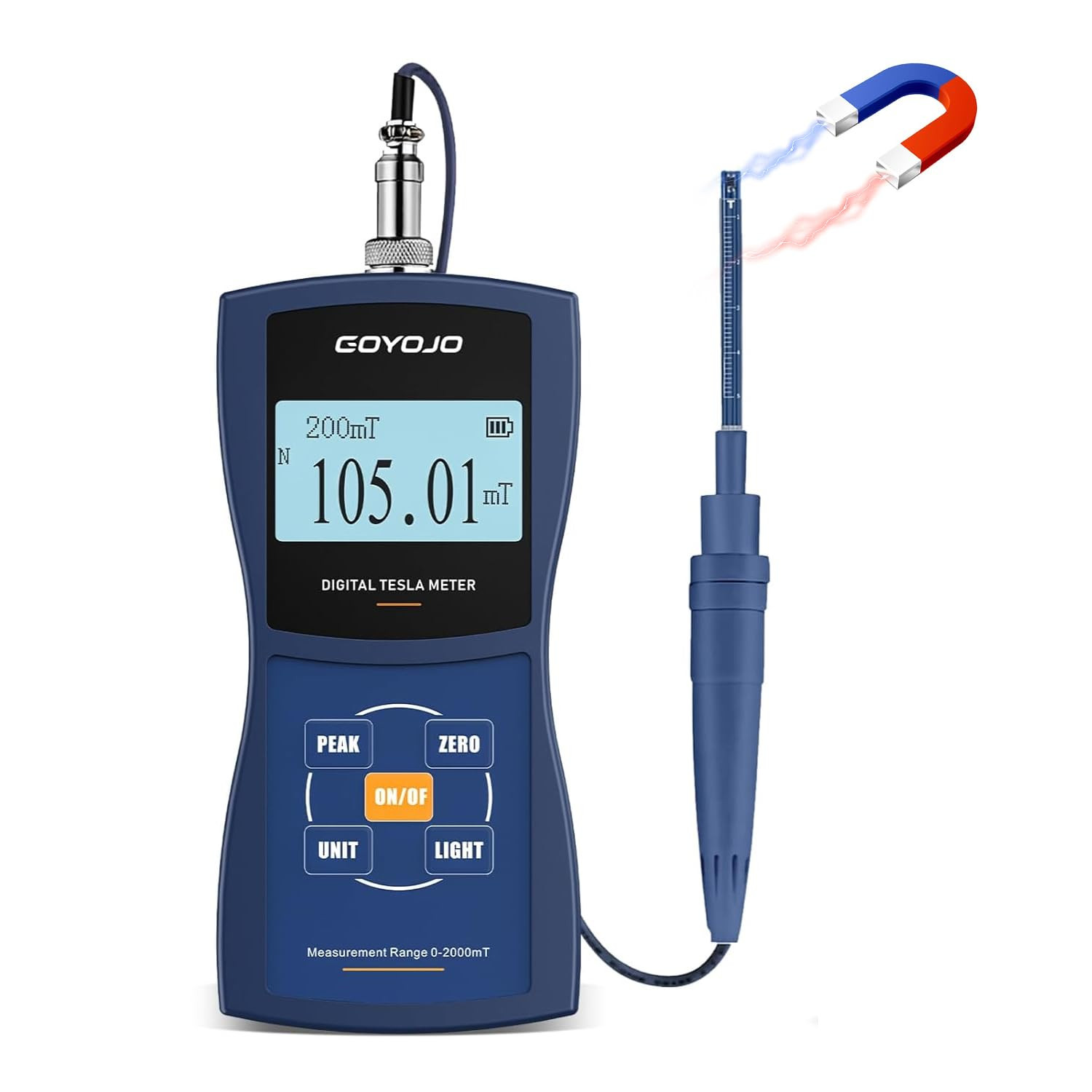 High Precision Gauss Meter - Digital Magnetic Field Tester with Polarity ID