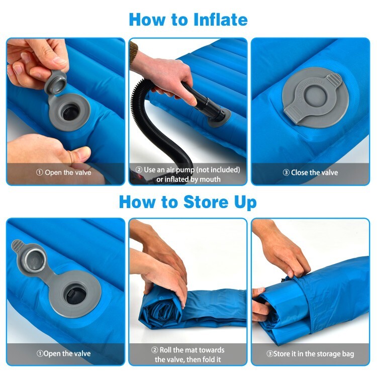 3" Camping Sleeping Pad Thick Waterproof Inflatable Sleeping w/Tents & Hammocks