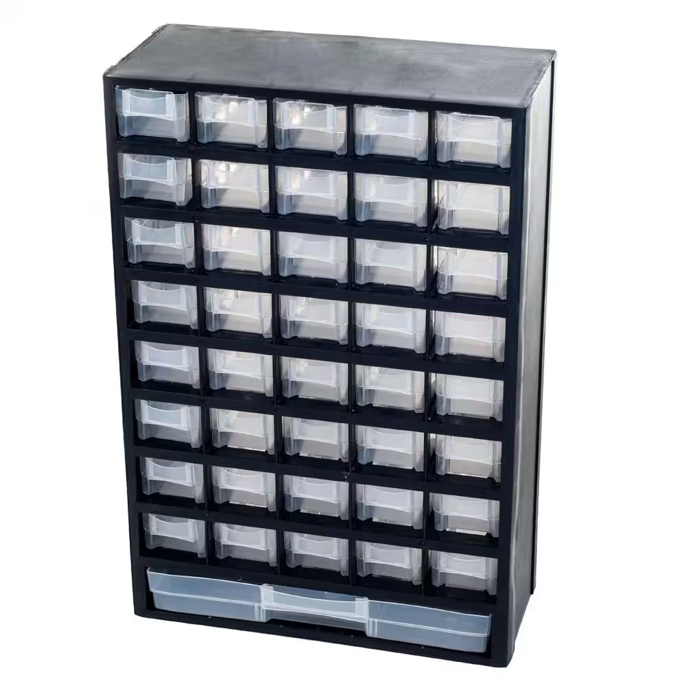 Stalwart Plastic Storage Drawers Organizer 41 Compartment Black Home Office G