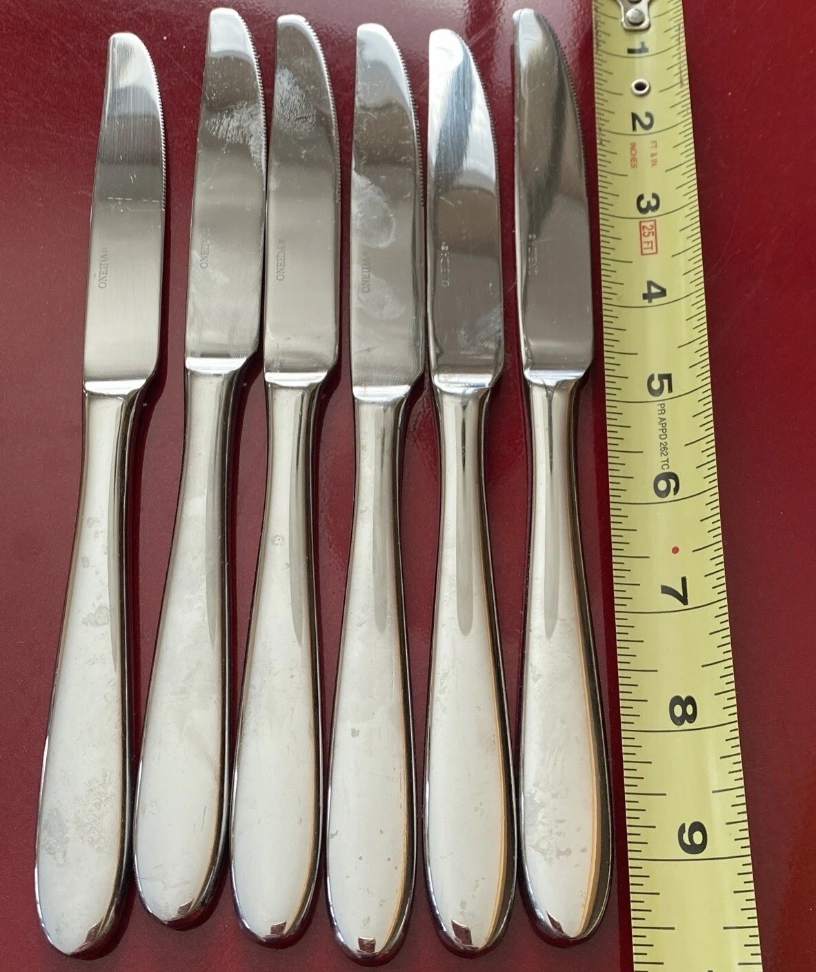 Oneida Mooncrest Luann Trista 6 Dinner Knives Stainless Flatware