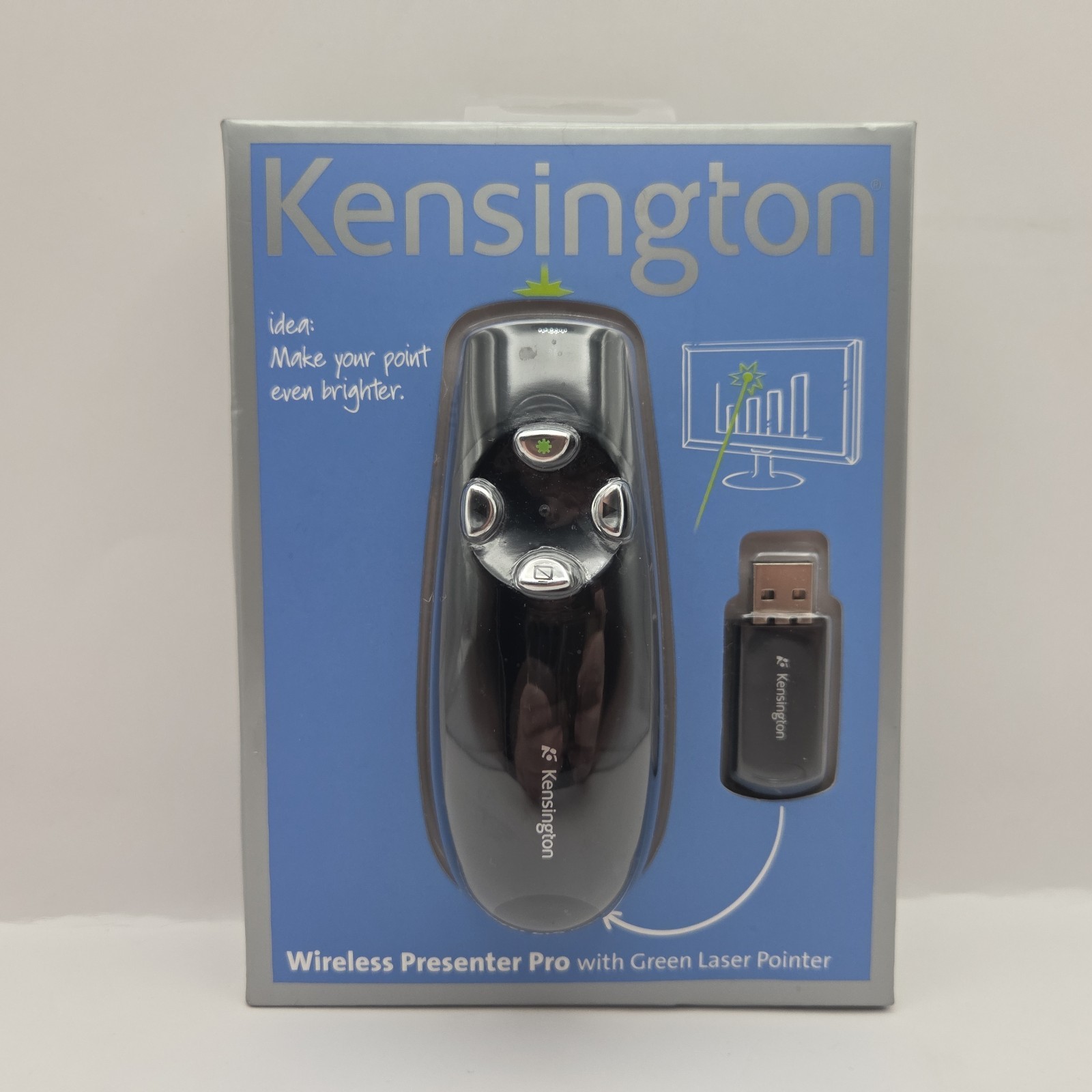 NEW Kensington Wireless Presenter Pro Cursor Control Green Laser Windows Mac