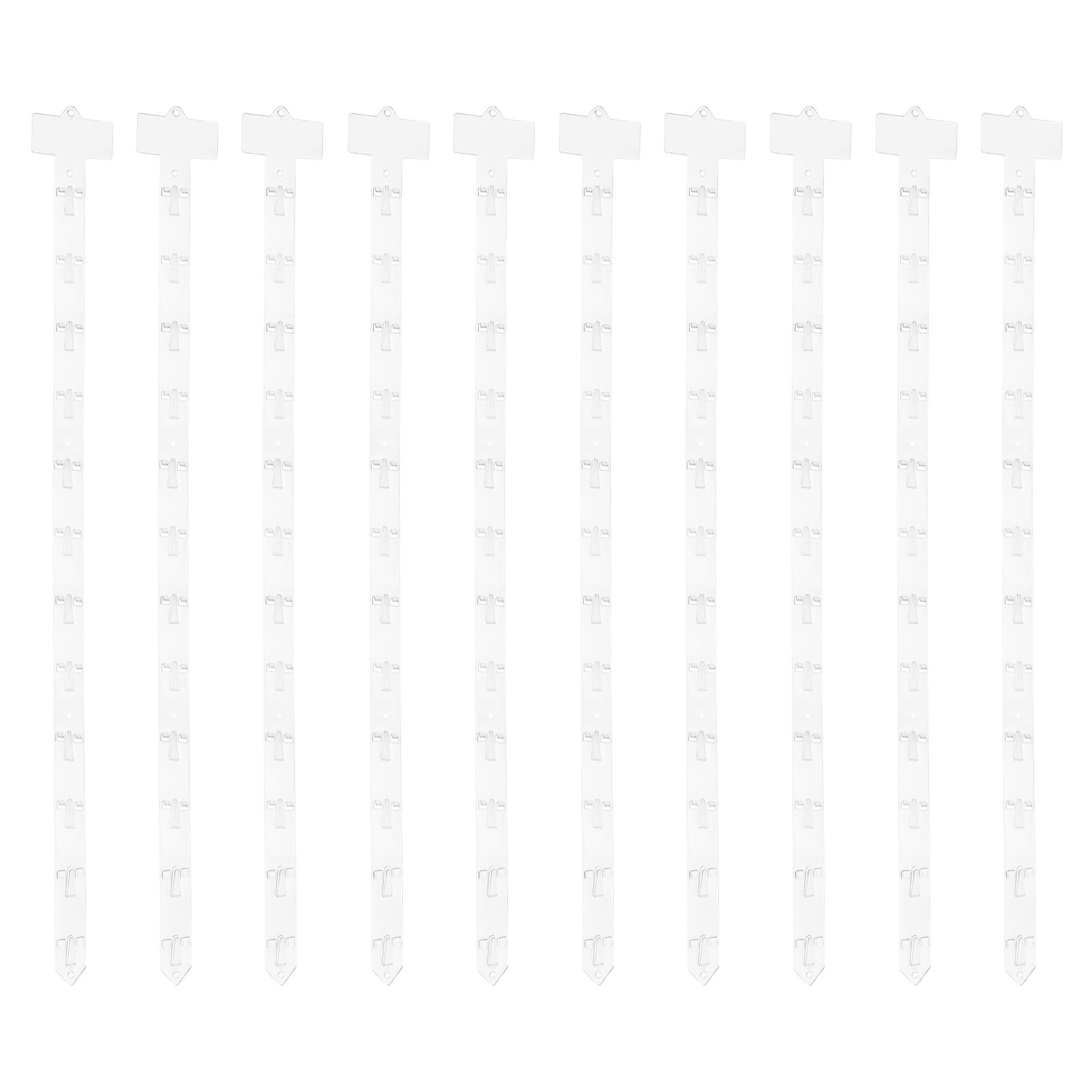 10Pcs Hanging Merchandise Strips, 31.5" Display Rack Stand, Clear