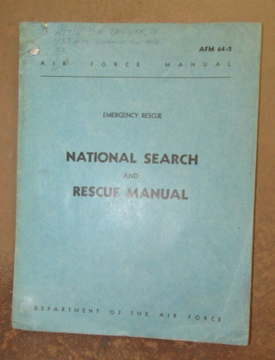 Vintage National Search and Rescue Manual Air Force Book AFM 64-2