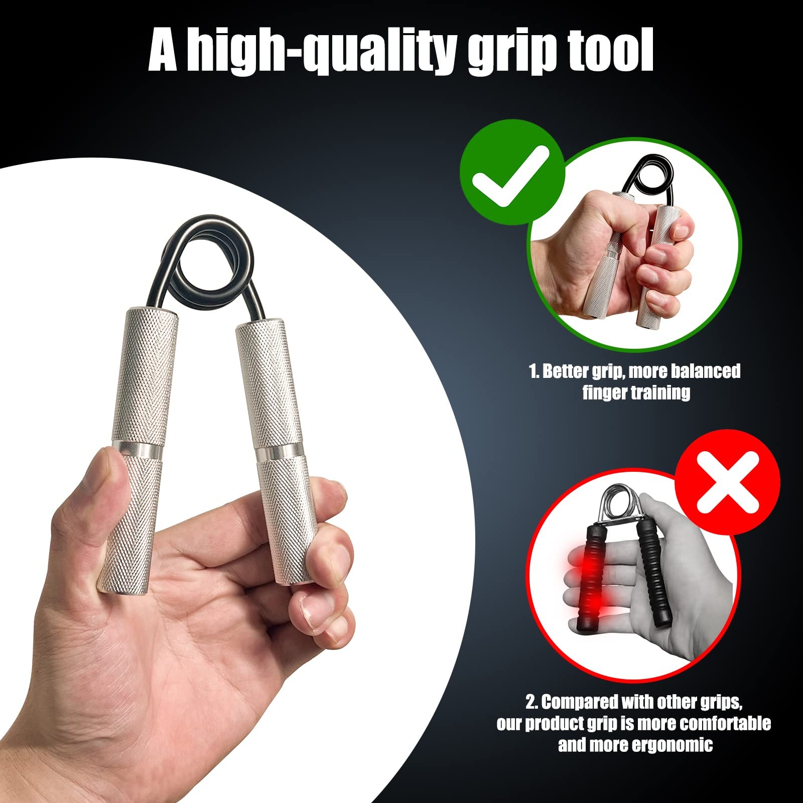 Grip Strength Trainer 4 Pack,50LB-200LB Hand Exerciser Gripper Forearm Finger...