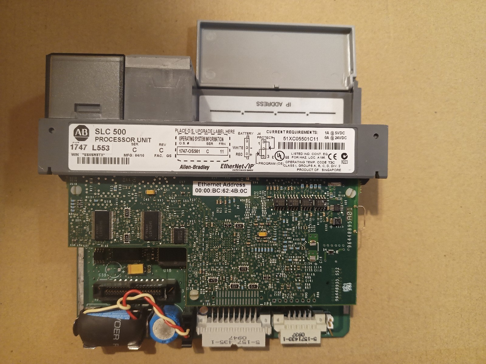 Allen Bradley 1747-L553 /C SLC500 PLC Processor 5/05 Controller FRN C11
