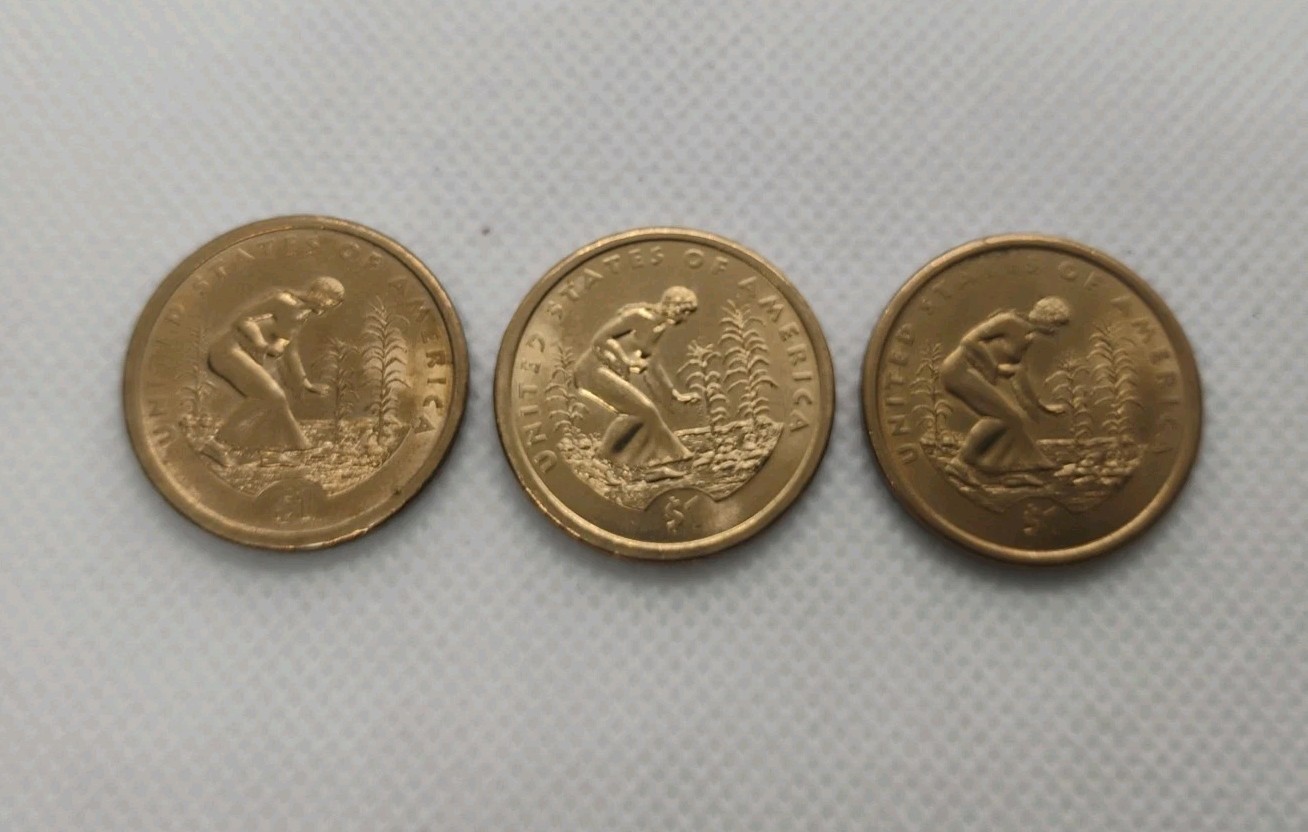 2009-P "Three Sisters" Native American Sacagawea One Dollar Golden Coin Lot of 3