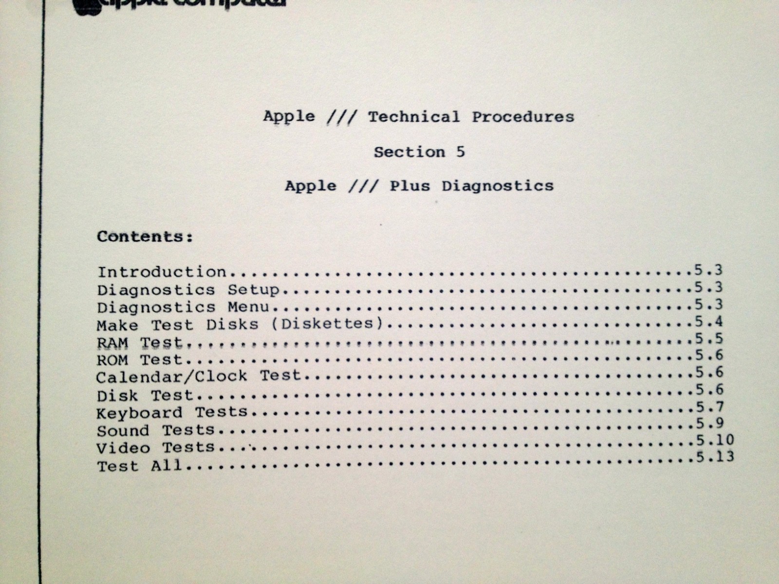 Apple III Plus Diagnostic Program / Apple III Home Computers