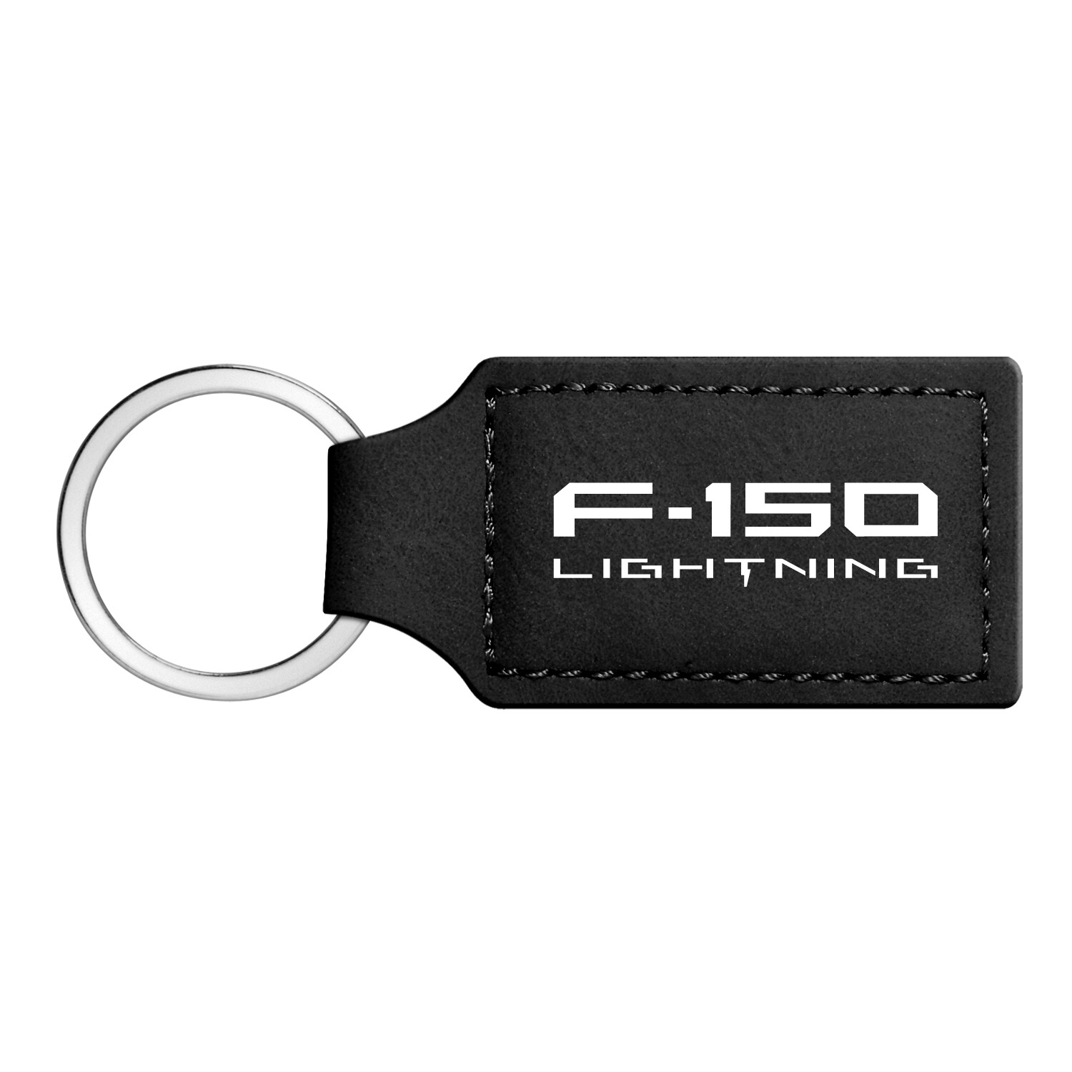 Ford F-150 Lightning Rectangular Black Leather Key Chain