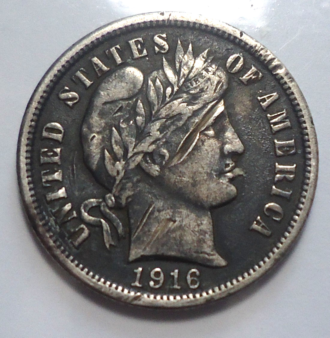 XF/AU details toned 1916 Philadelphia Silver 10C barber dime FREE SHIPPING!