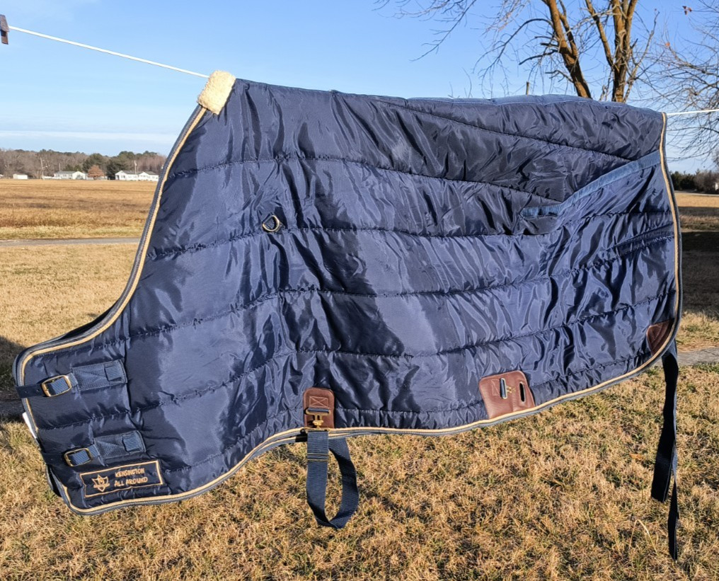 Kensington All Around Horse Turnout Blanket-74"-Navy Blue-unused-340 G -HD!