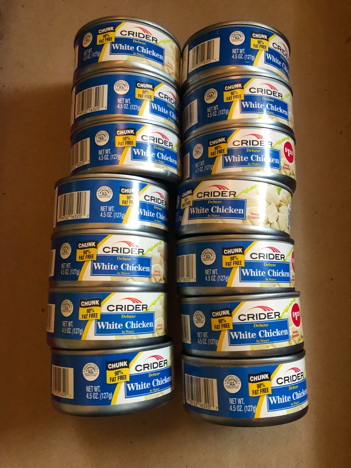 Crider Canned White Chicken, 4.5 oz. Exp Date 2025 to 2027
