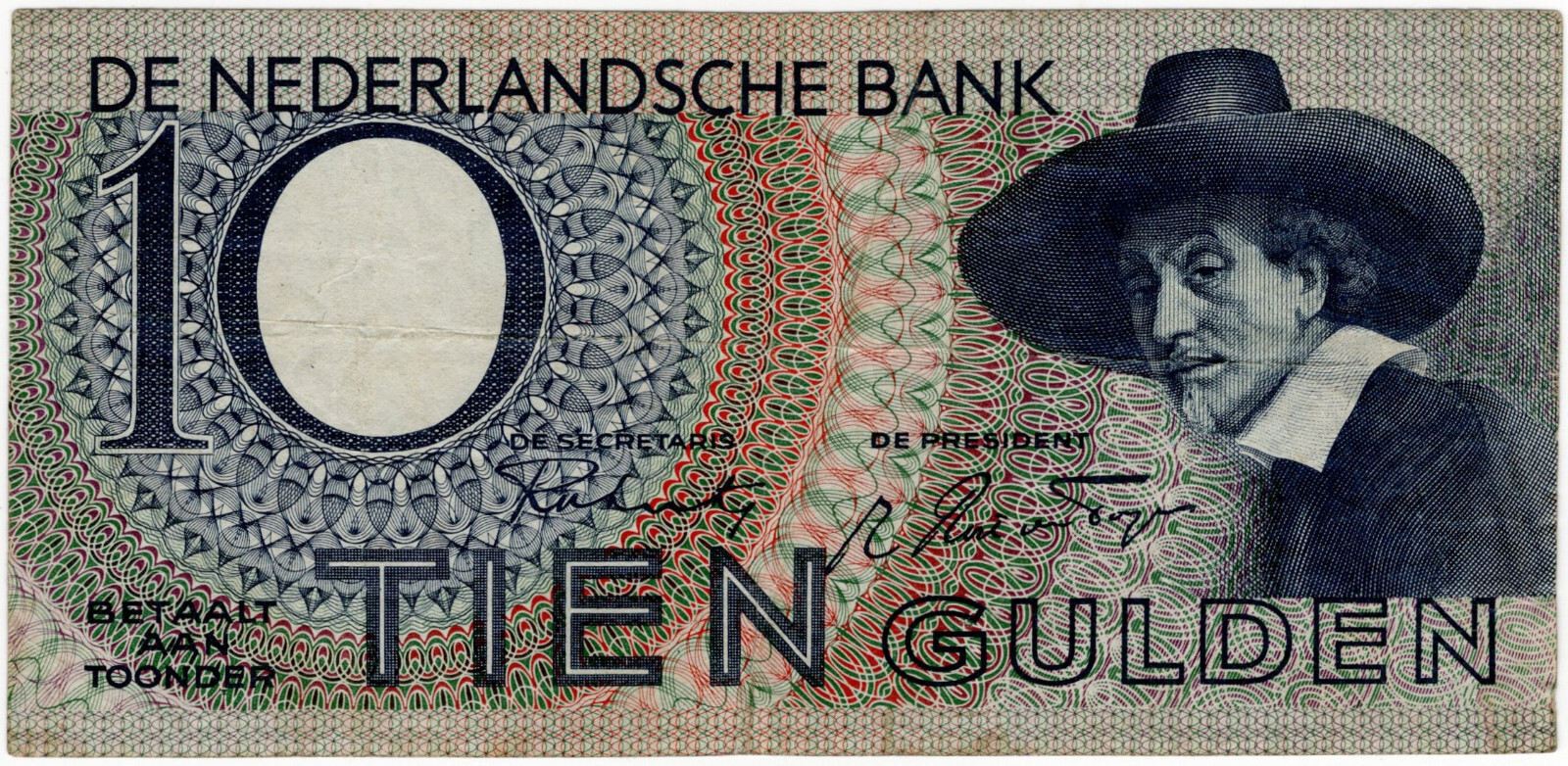 Netherlands 1944 10 Gulden P51 VP