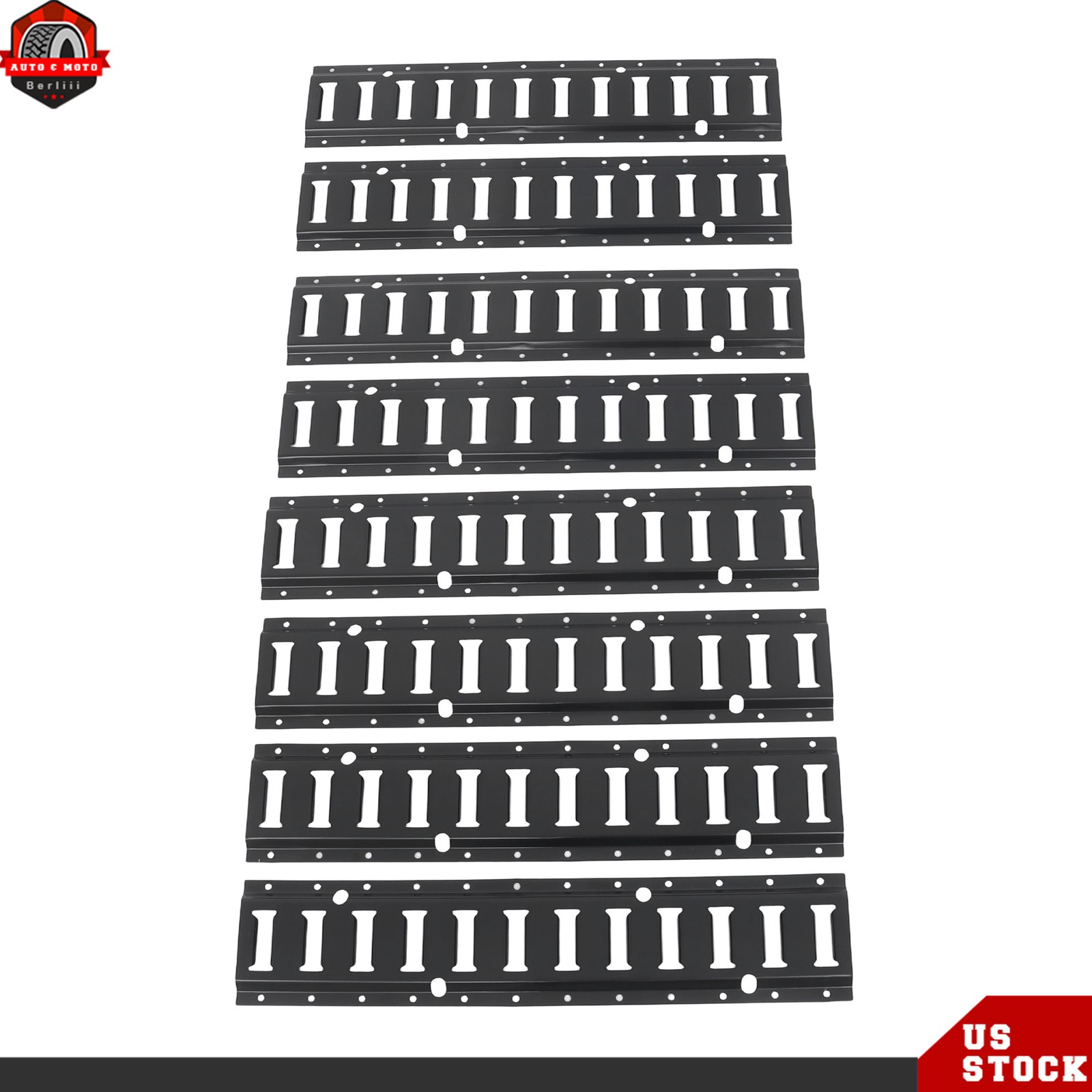 Fit E Track Tie-Down Rail 2 ft New 8 PK Black Steel Rail Enclosed Cargo Trailer