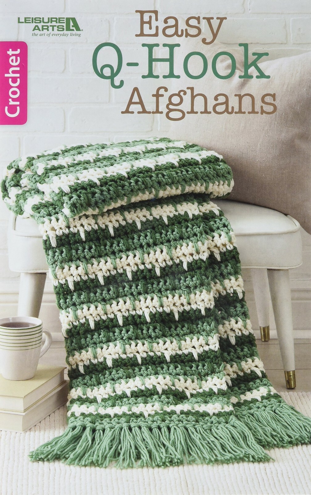 Crochet Pattern Book EASY Q-HOOK AFGHANS ~ 6 Designs