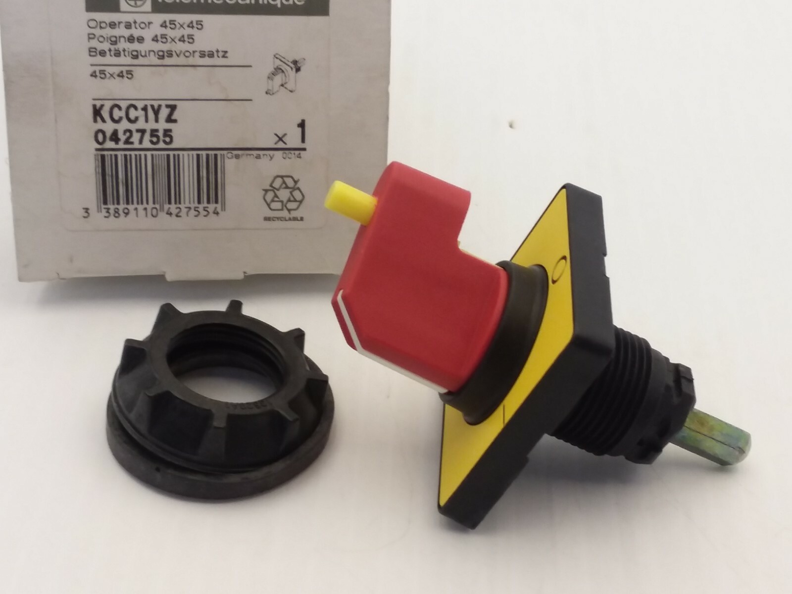 TELEMECANIQUE KCC1YZ OPERATOR 45X45 RED+YELLOW NIB