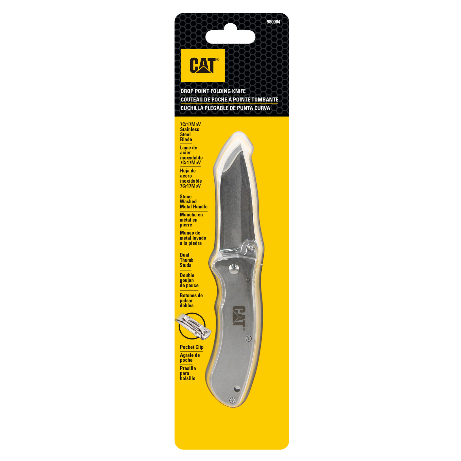 Cat 7 Inch Drop Point Folding Knife - 980004