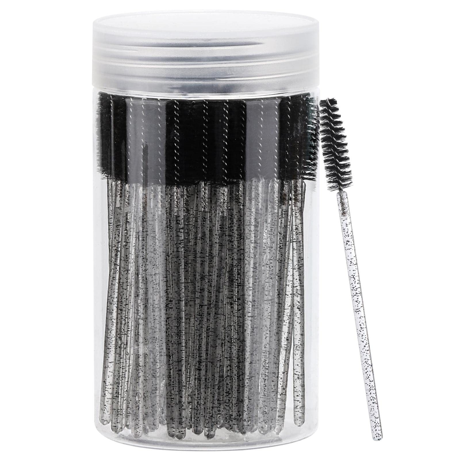 100 Pcs Disposable Mascara Wands Crystal Eyebrow Spoolies Brush Eyelash