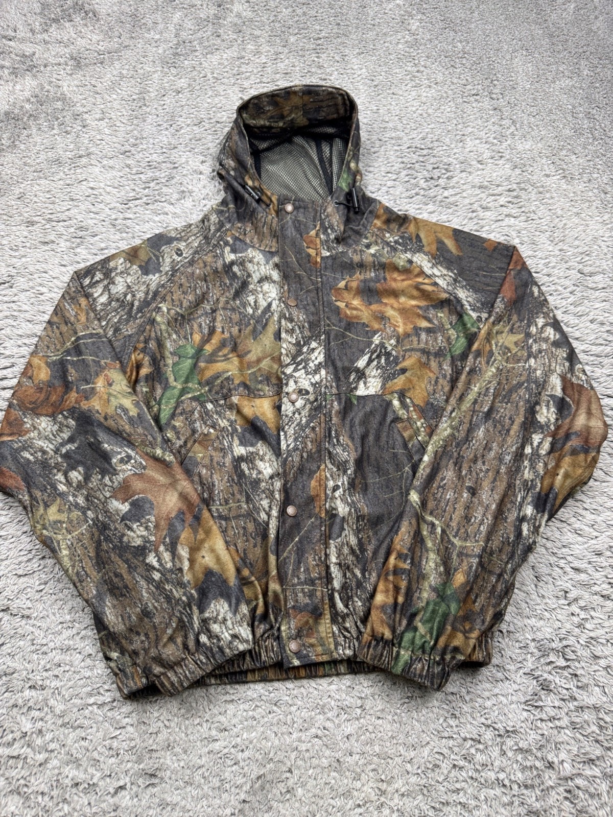 Mossy Oak Jacket Men XL Break Up Camo Mad Dog Gear Stearns Hunting Hooded Bomber
