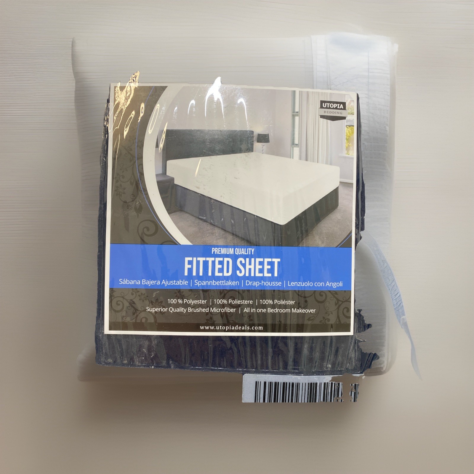 Queen Navy Utopia premium quality fitted sheet 100% Polyester