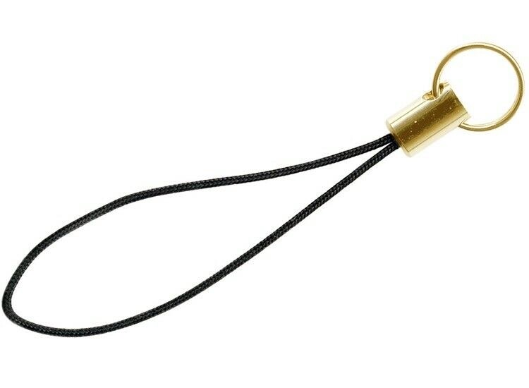 Lot 25 BLACK CELL PHONE Straps LARIAT ~ GOLD Cap and Split Ring End ~