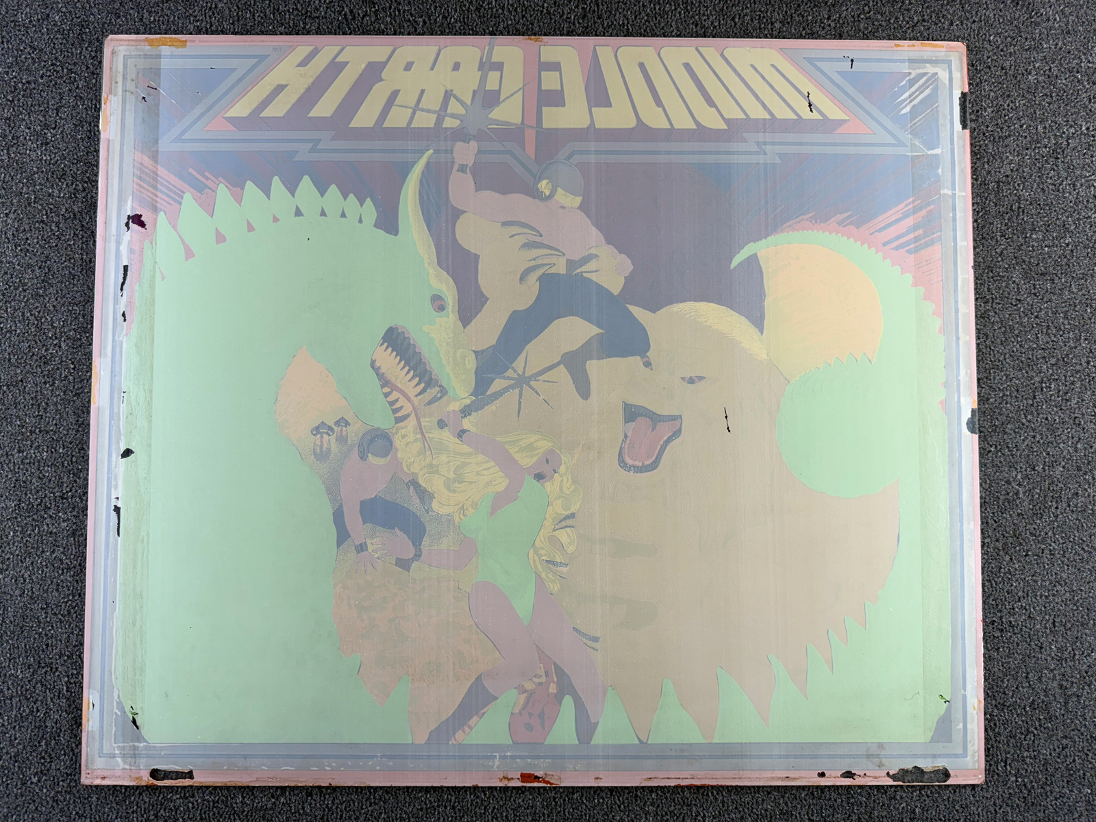 Atari Middle Earth Pinball Machine Game Backglass ORIGINAL