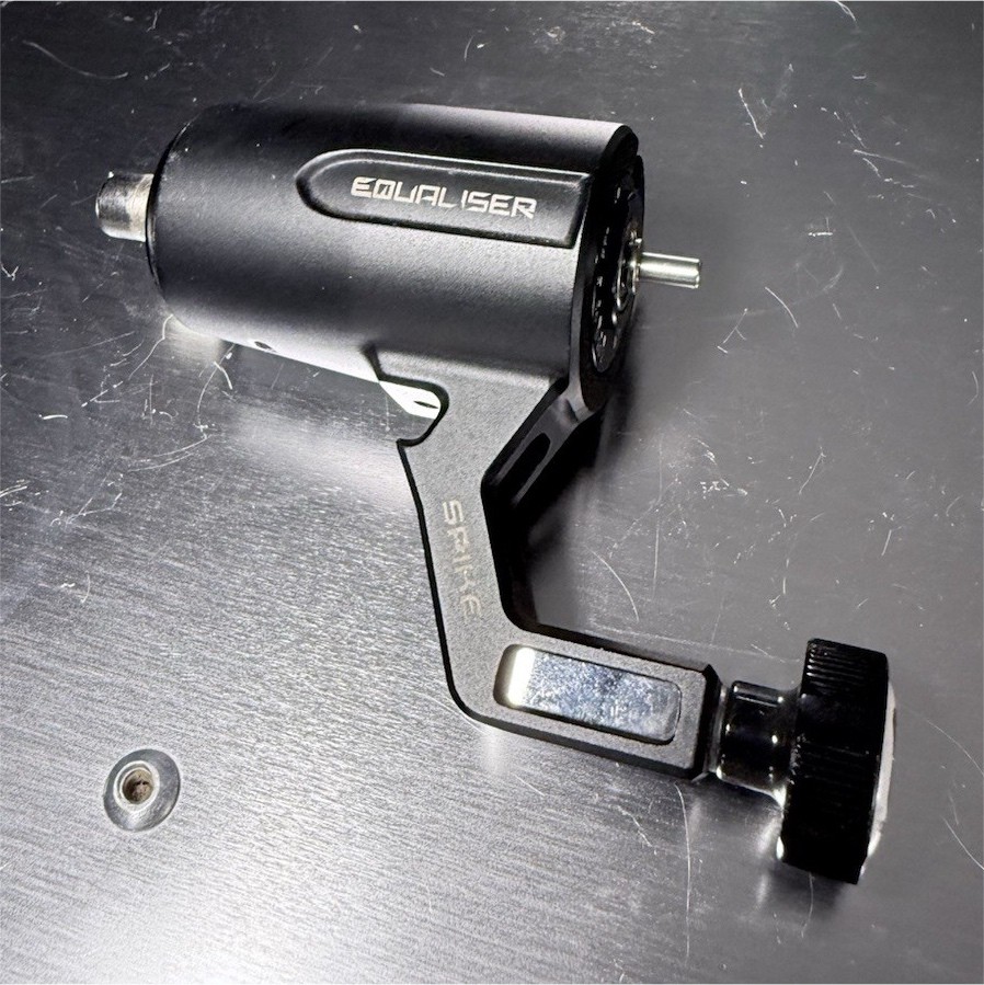 Equaliser Spike Rotary Tattoo Machine Black Adjustable w/ clip cord adapter