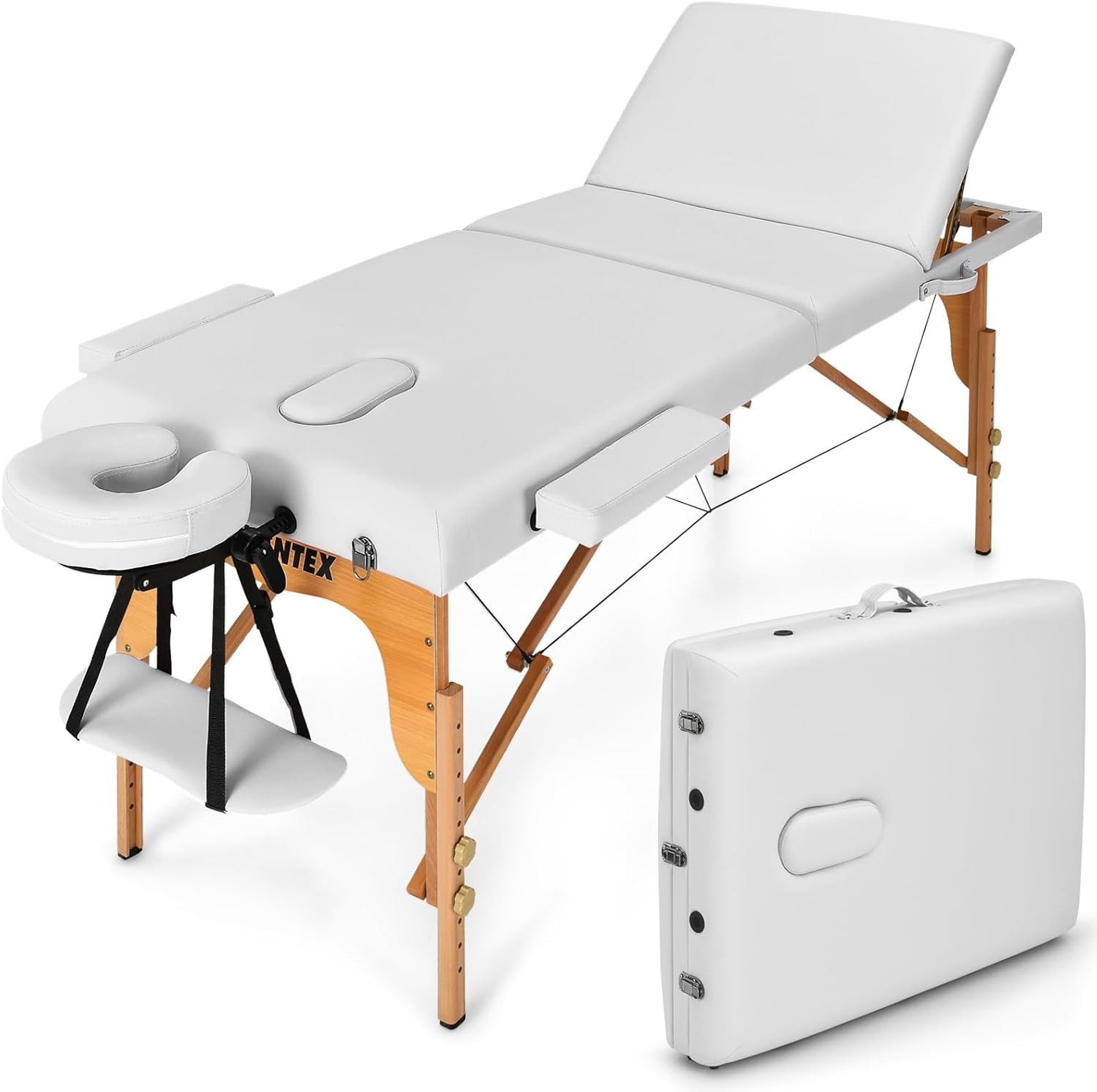 84Inch Folding Massage Table Lash Bed, Portable 3 Sections Spa Salon Tattoo Bed