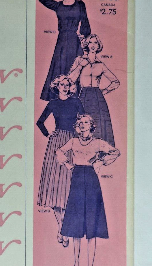 Vintage Stretch & Sew #430 Ladies Gored/Pleated Skirt Hip: 30- 46 Pattern FF UC