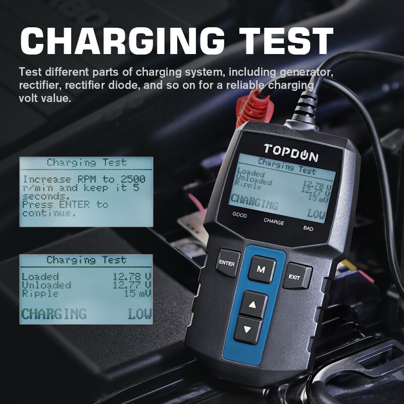 TOPDON 12V Car Battery Tester Battery Load Tester Battery Analyzer 100-2000CCA
