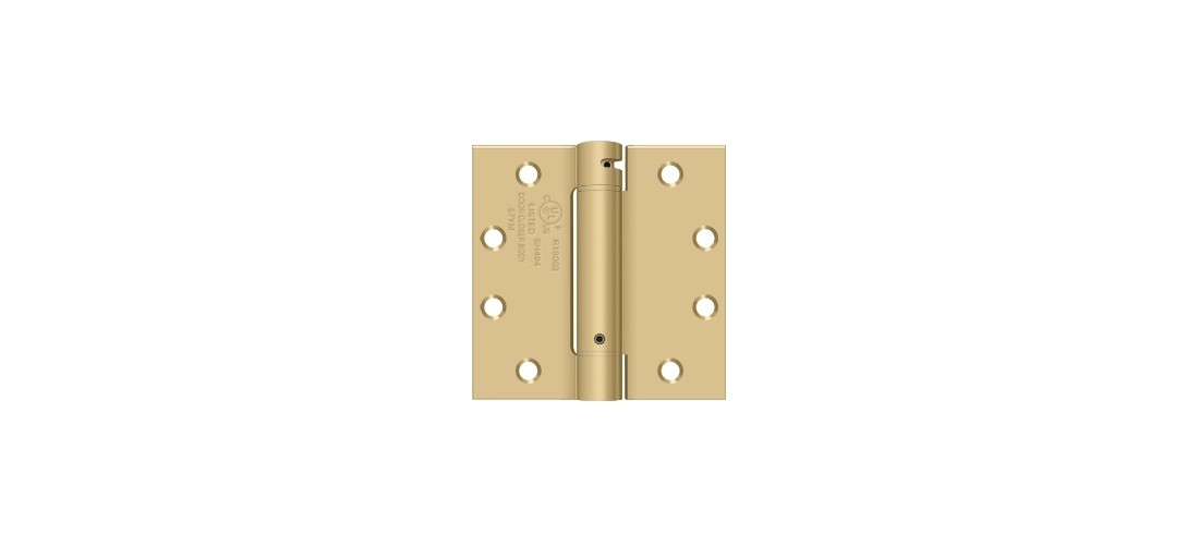 Deltana DSH45U4 4-1/2x4-1/2 UL Listed Mortise Spring Hinge Brass