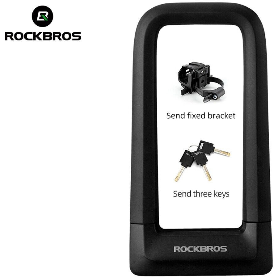 NEW ROCKBROS Bike Anti-theft U Lock Anti-hydraulic High-strength Double Lock