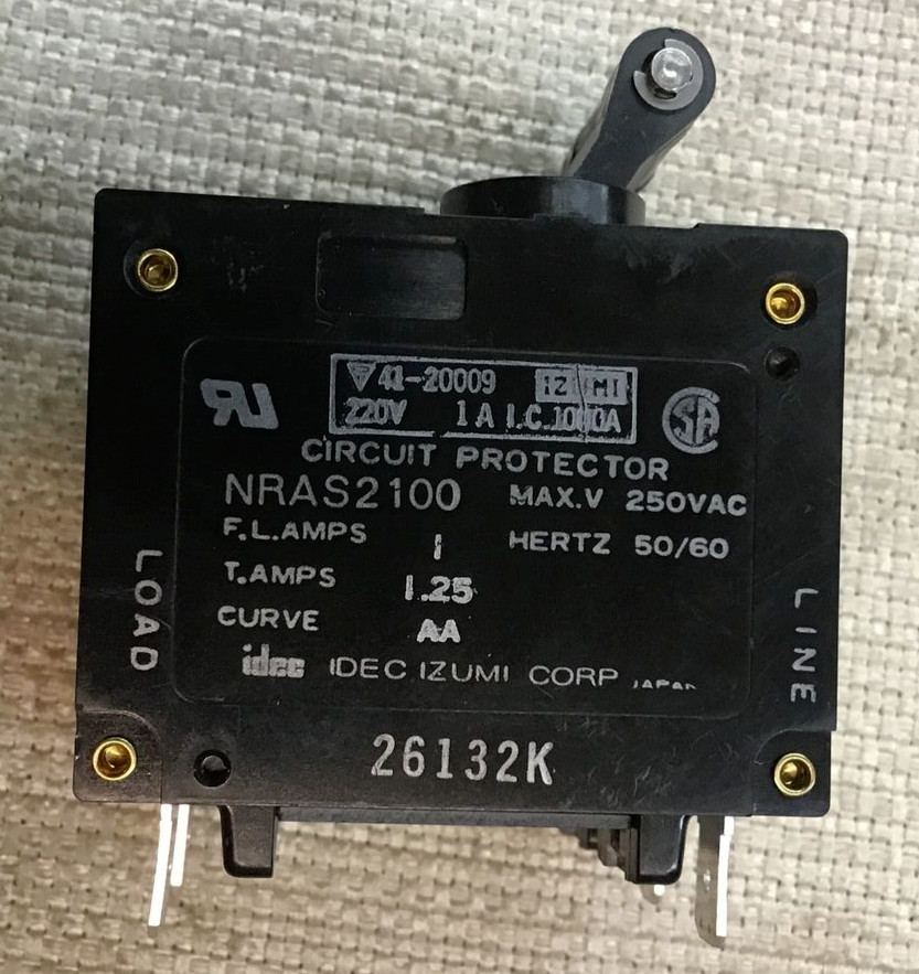 Idec Circuit Protector NRAS2100 2 Pole 1AMP 250VAC   (b143)