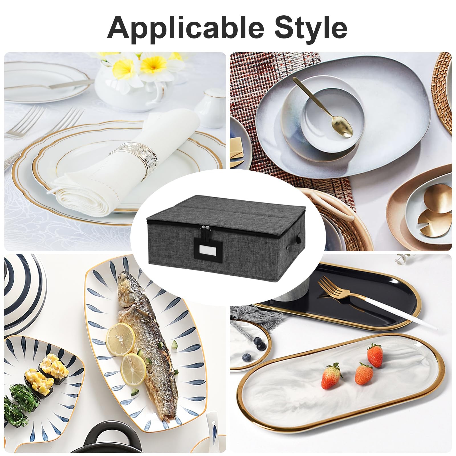 China Storage Containers, Platter Storage for Dinnerware Transport