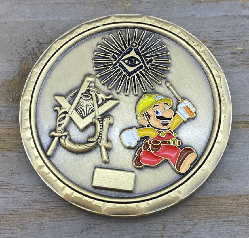 Nintendo Super Mario Maker MASONIC FREEMASON Game Challenge Coin
