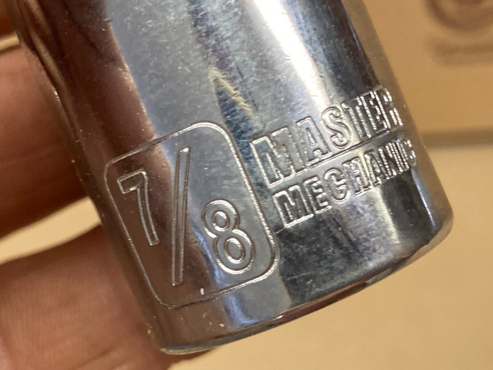 Master Mechanic 7/8 Deepwell Socket 3/8" Inch Drive. Pre-Owned